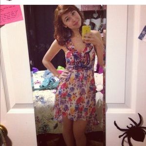 Hi-low floral halter sundress